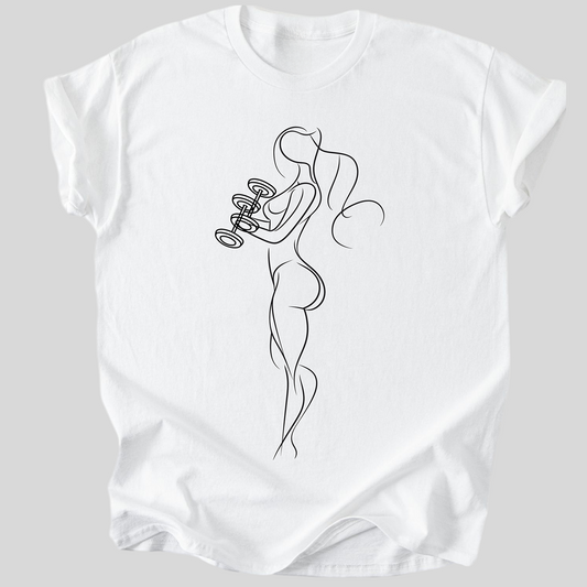 Dumbbells Line Art Premium Tee