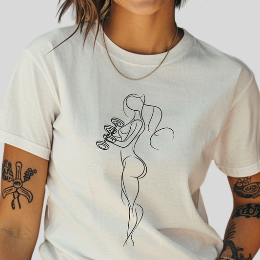 Dumbbells Line Art Premium Tee