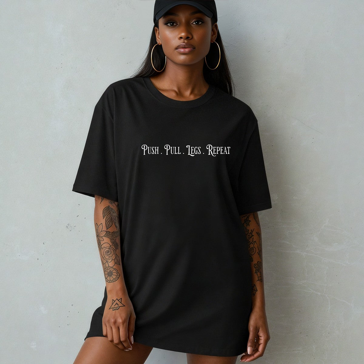 Push Pull Legs Repeat Premium Cotton T-Shirt