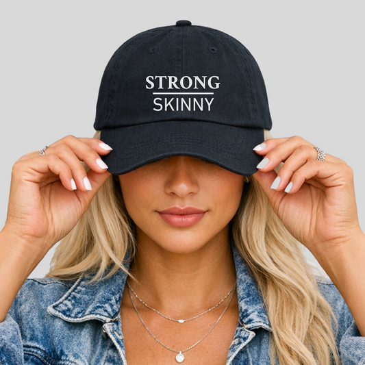 Strong Over Skinny Embroidered Hat